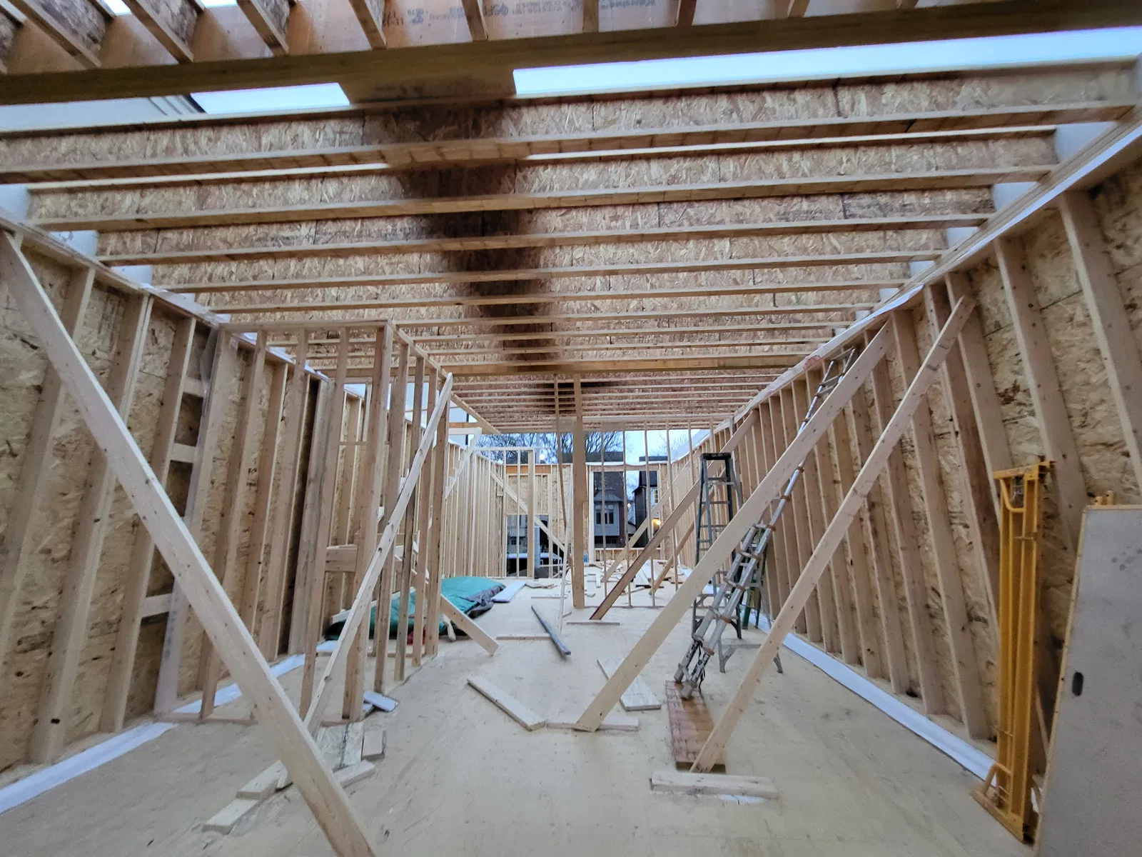 Structural framing during a KA Constructors residential project